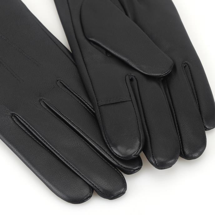 Isotoner® Ladies Three Point Leather Glove With SmarTouch™ Black Extra Image 3